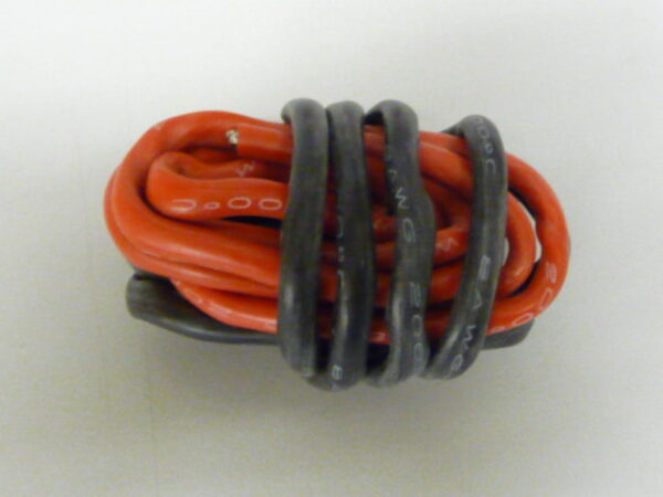 Fil silicone awg8, 6.03 mm² noir+rouge, 1+1 m