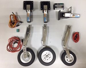 Train rentrant electrique + jambes suspendues + roues + freins
