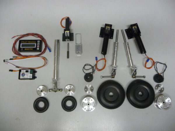 Train rentrant electrique + 3 jambes + 4 roues + freins