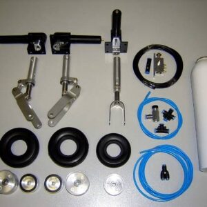 Train rentrant complet double effet + jambes suspendues + roues + freins (usinés CN)