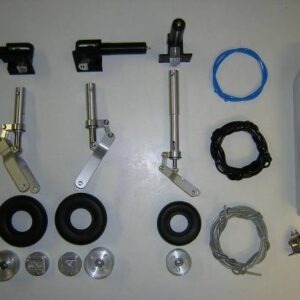 Train rentrant complet double effet + jambes suspendues + roues + freins (usinés CN)
