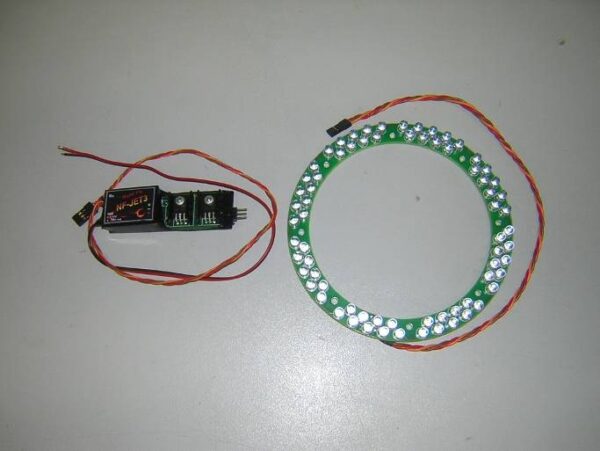 Anneau LED Post Combustion.<br />Système livré complet avec : 2 rangées de LED jaune, contrôleur, effet proportionnel scintillant. d.ext 130 mm  d.int 105 mm