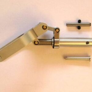 Jambe tirée<br />Longueur : 145 mm<br />Diamètre de jambe : 15 mm<br />Pin de connexion sur train : 6 mm<br />Axe de roue : 6 mm<br />Pour roue de 90 mm maxiPeut être utilisé sur train C36 et C36-2