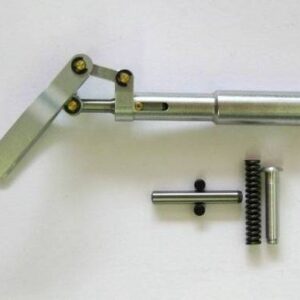 Jambe tirée<br />Longueur : 141 mm<br />Diamètre de jambe : 15 mm<br />Pin de connexion sur train : 6 mm<br />Axe de roue : 6 mm<br />Pour roue de 70 mm maxi<br />Peut être utilisé sur train C36 et C36-2